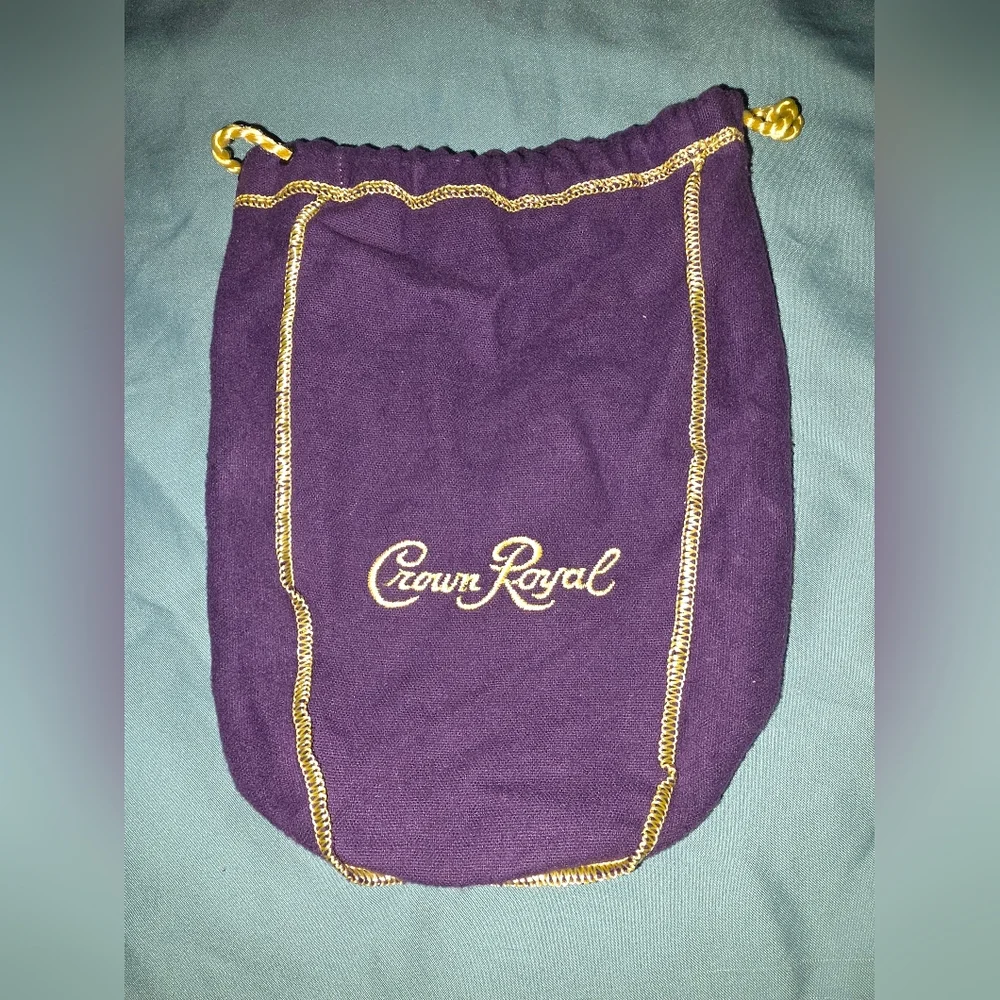 Crown Royal Blue Velvet Bag, With Gold Drawstrings